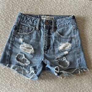 Garage Women's Ripped Blue Jean Shorts. Size 00